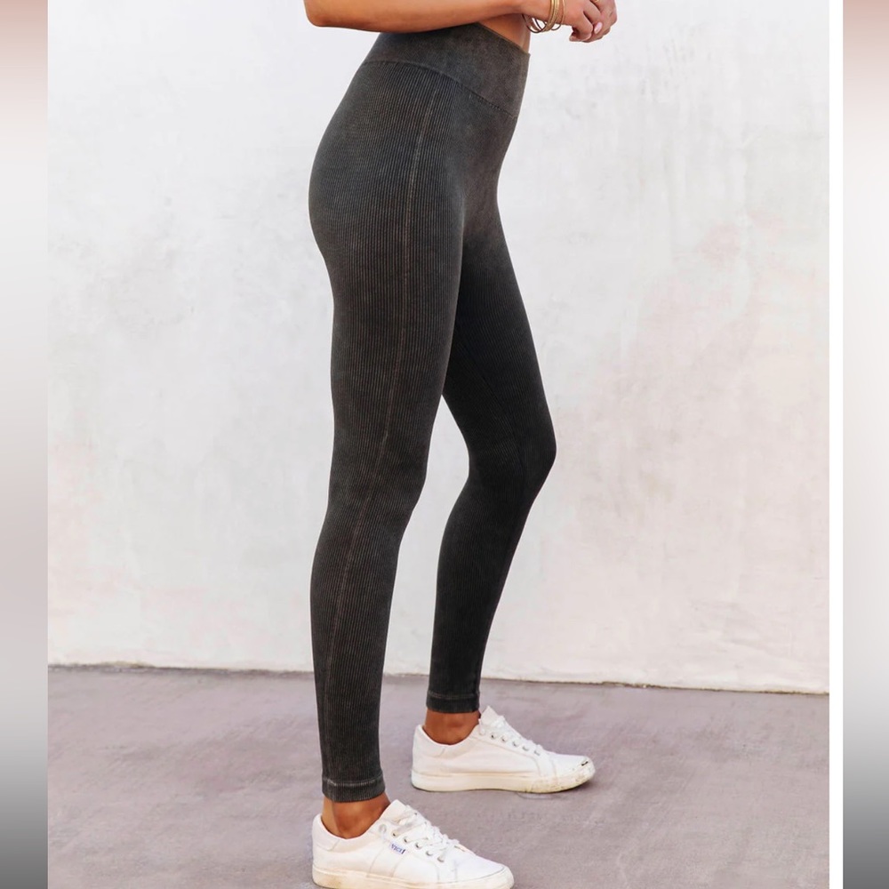 Mineral Washed Olive Leggings